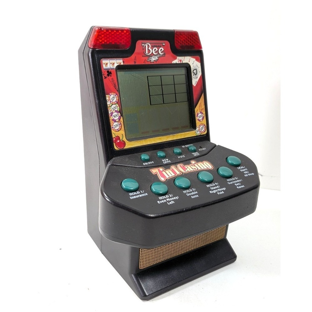 Bee 7 in 1 Casino Handheld Electronic Game Vintage Tabletop Arcade Blackjack